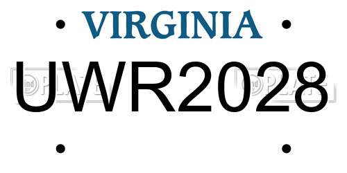 UWR2028 Virginia License Plate