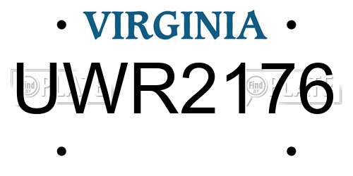 UWR2176 Virginia License Plate