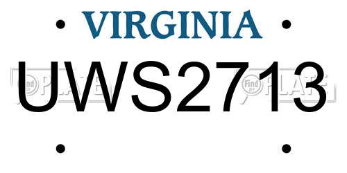 UWS2713 Virginia License Plate