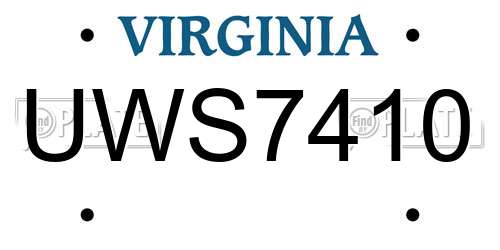 UWS7410 Virginia License Plate