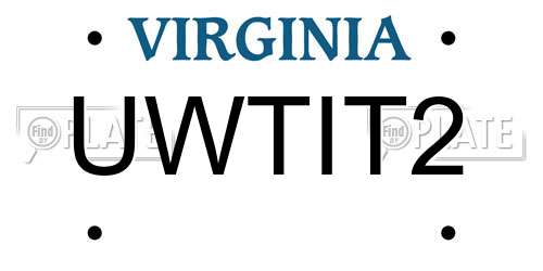 UWTIT2 Virginia License Plate