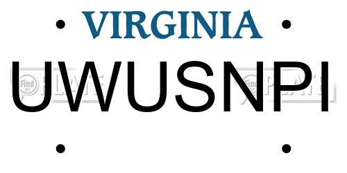 UWUSNPI Virginia License Plate