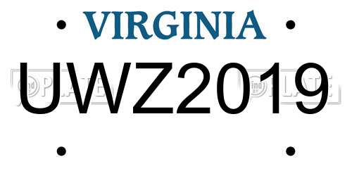 UWZ2019 Virginia License Plate