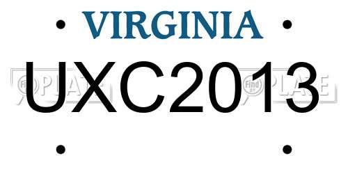UXC2013 Virginia License Plate
