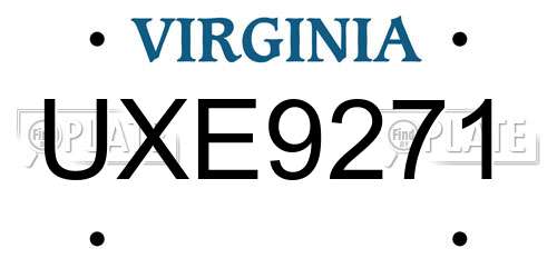 UXE9271 Virginia License Plate
