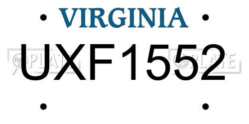 UXF1552 Virginia License Plate