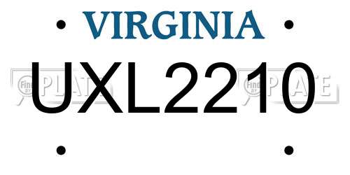 UXL2210 Virginia License Plate