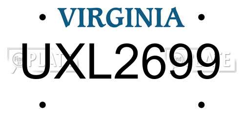 UXL2699 Virginia License Plate