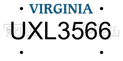 UXL3566 Virginia License Plate
