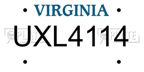 UXL4114 Virginia License Plate