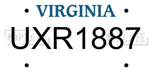 UXR1887 Virginia License Plate