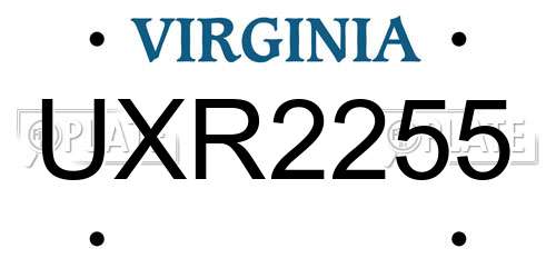 UXR2255 Virginia License Plate
