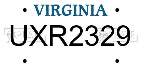 UXR2329 Virginia License Plate