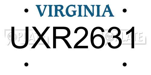 UXR2631 Virginia License Plate