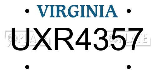 UXR4357 Virginia License Plate