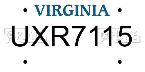 UXR7115 Virginia License Plate