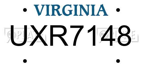 UXR7148 Virginia License Plate