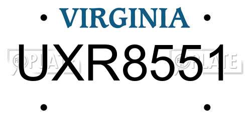 UXR8551 Virginia License Plate