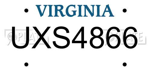 UXS4866 Virginia License Plate