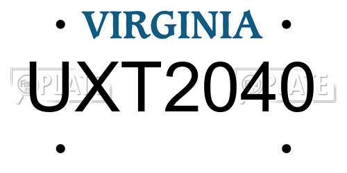 UXT2040 Virginia License Plate