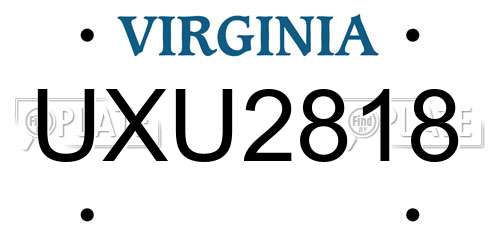 UXU2818 Virginia License Plate