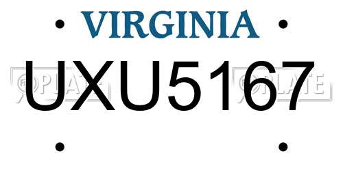 UXU5167 Virginia License Plate