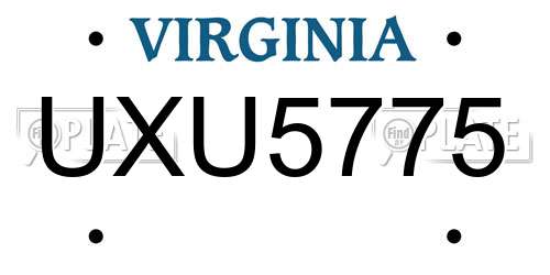 UXU5775 Virginia License Plate