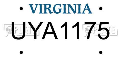 UYA1175 Virginia License Plate
