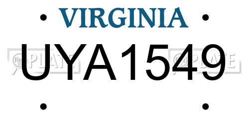 UYA1549 Virginia License Plate