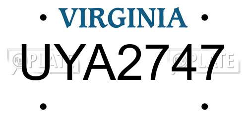 UYA2747 Virginia License Plate