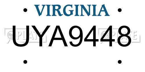 UYA9448 Virginia License Plate