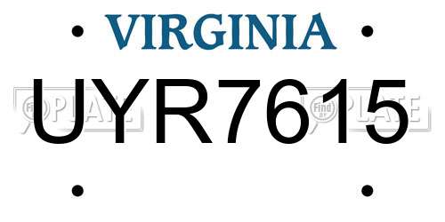 UYR7615 Virginia License Plate