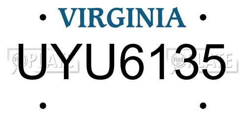 UYU6135 Virginia License Plate