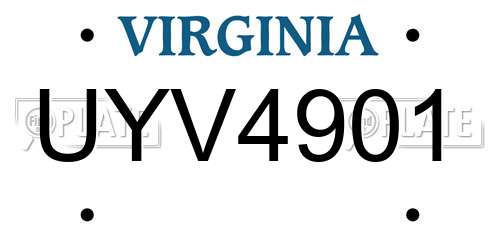 UYV4901 Virginia License Plate