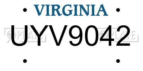 UYV9042 Virginia License Plate