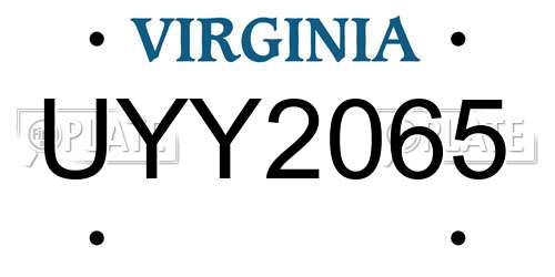 UYY2065 Virginia License Plate