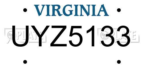 UYZ5133 Virginia License Plate