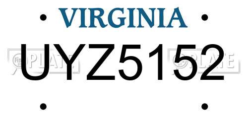 UYZ5152 Virginia License Plate