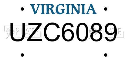 UZC6089 Virginia License Plate