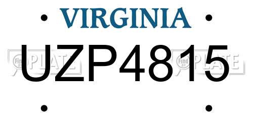 UZP4815 Virginia License Plate