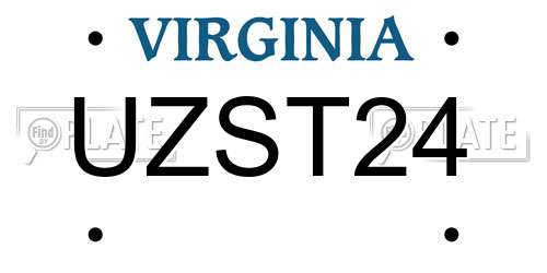 UZST24 Virginia License Plate