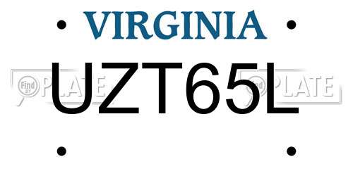 UZT65L Virginia License Plate