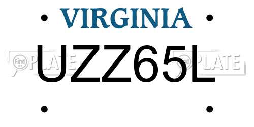UZZ65L Virginia License Plate