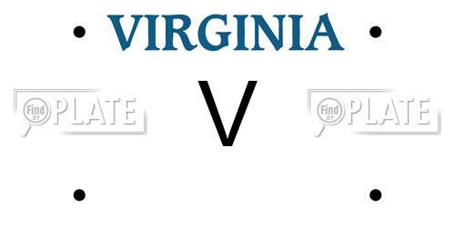 V Virginia License Plate
