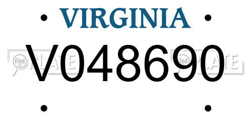 V048690 Virginia License Plate