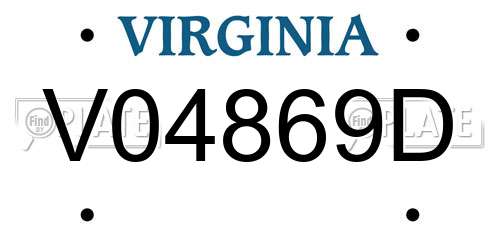 V04869D Virginia License Plate