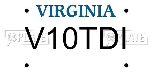 V10TDI Virginia License Plate