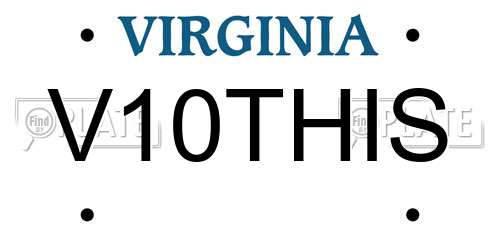 V10THIS Virginia License Plate