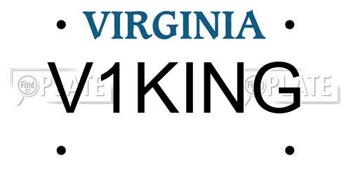 V1KING Virginia License Plate