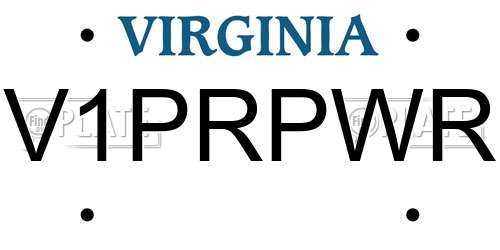 V1PRPWR Virginia License Plate